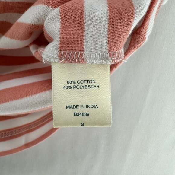 Blair Top Womens Sz S Striped Round Neck Ruffled Elbow Sleeve Orange - Picture 8 of 11